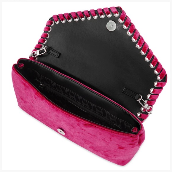 NWT Rebecca Minkoff Whip Velvet Convertible Clutch - Color Hot Pink - Picture 4 of 5